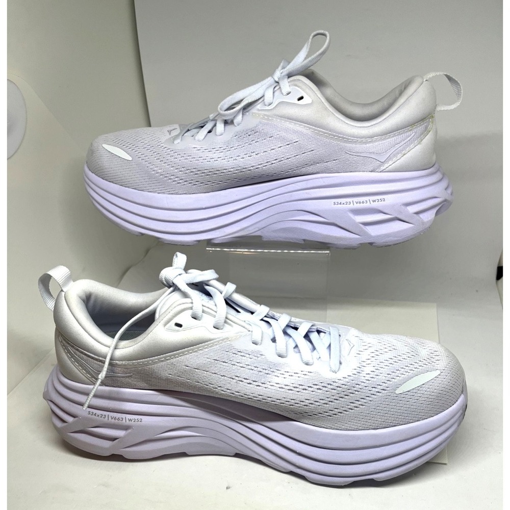 Hoka Men's Bondi 8 Running Size 9.5B White Slightly Used - Picture 2 of 6